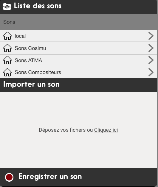 choisir un son dans les banques ou importer un son
